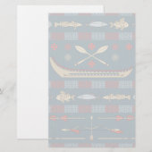 Papeterie Motif ethnique de pêche (Devant / Derrière)