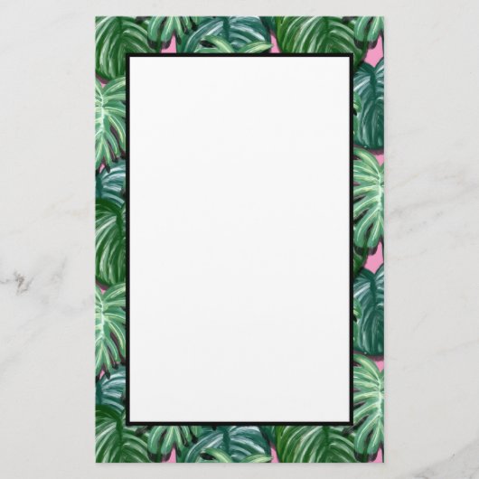 Papeterie Motif exotique Feuille tropical vert (Devant)