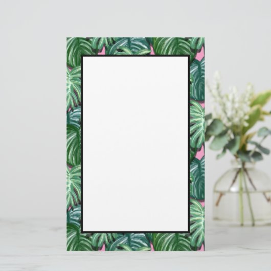 Papeterie Motif exotique Feuille tropical vert (Debout devant)
