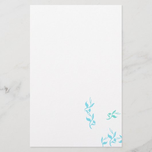 Papeterie Motif Feuille blanc Turquoise (Devant)