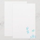 Papeterie Motif Feuille blanc Turquoise (Devant / Derrière)