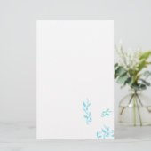 Papeterie Motif Feuille blanc Turquoise (Debout devant)