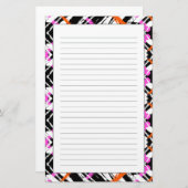 Papeterie Motif Flèche Noir, Orange Et Rose (Devant / Derrière)