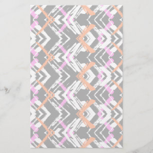 Papeterie Motif Flèche Noir, Orange Et Rose