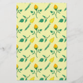 Papeterie Motif floral avec rose jaune et fleurs de tulipe (Devant)