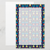 Papeterie Motif floral coloré (Devant / Derrière)