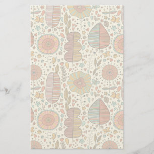 Papeterie Motif floral d'été en feuille