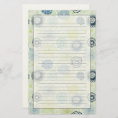 Papeterie Motif floral élégant avec les fleurs mignonnes (Devant / Derrière)