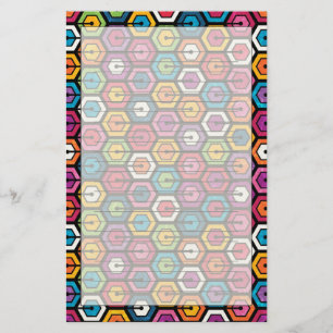 Papeterie Motif géométrique coloré avec des hexagones