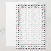 Papeterie Motif géométrique floral d'art populaire (Devant / Derrière)