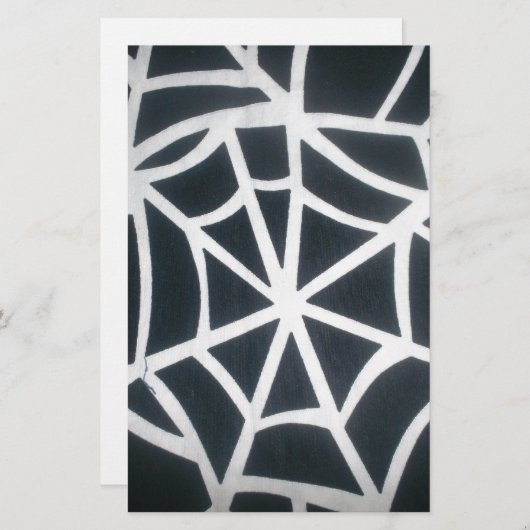 Papeterie Motif géométrique Gras noir et blanc Spider Web (Devant / Derrière)