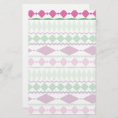 Papeterie Motif géométrique tribal vert pourpre (Devant / Derrière)
