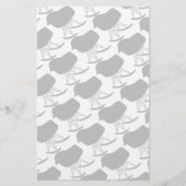 Papeterie Motif gris du milieu du siècle Silhouette (Devant)