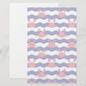 Papeterie Motif heureux de crabes (Devant / Derrière)