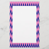 Papeterie Motif Hot Rose et Navy Blue Zigzag (Devant)