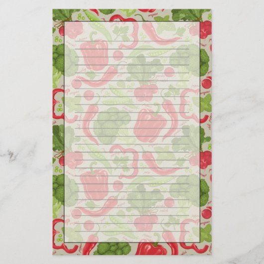 Papeterie Motif lumineux des légumes frais (Devant)