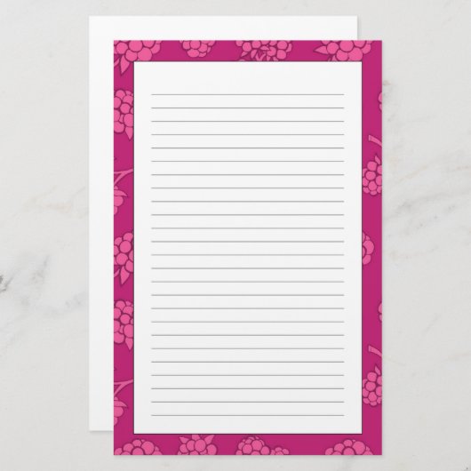 Papeterie Motif magenta de baie (Devant / Derrière)