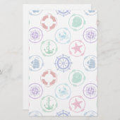 Papeterie Motif marin coloré (Devant / Derrière)