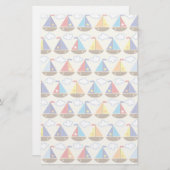 Papeterie Motif mignon 2 de voilier (Devant / Derrière)