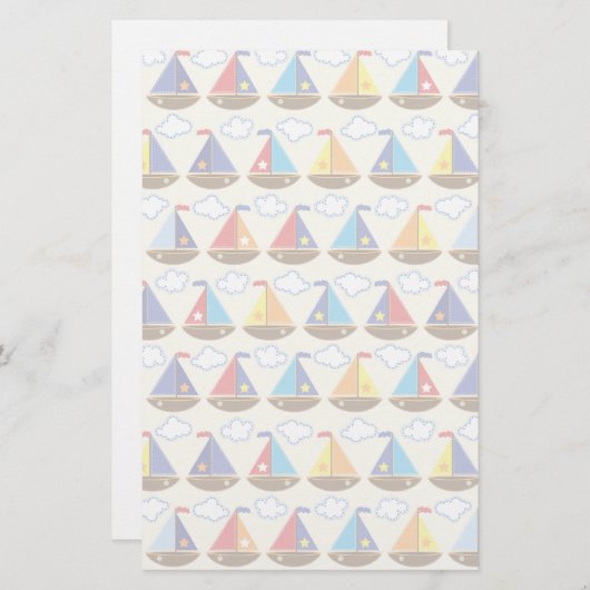 Papeterie Motif mignon 2 de voilier (Devant / Derrière)