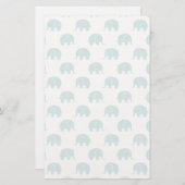 Papeterie Motif mignon turquoise d'éléphant (Devant / Derrière)