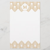 Papeterie Motif Monogram Gold et White Art Déco (Devant)