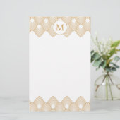 Papeterie Motif Monogram Gold et White Art Déco (Debout devant)