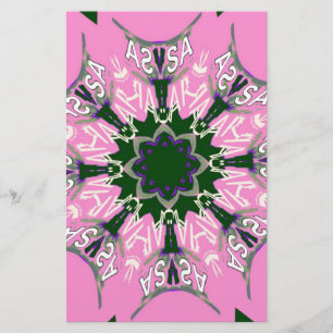Papeterie Motif Motif Monogramme noir et rose joli