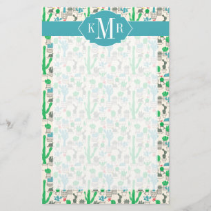 Papeterie Motif naturel des cactus floraux