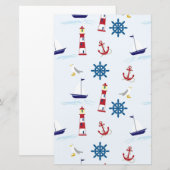 Papeterie Motif nautique (Devant / Derrière)