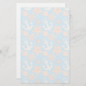 Papeterie Motif nautique en pastel (Devant / Derrière)