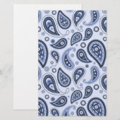 Papeterie Motif Paisley Bleu (Devant / Derrière)