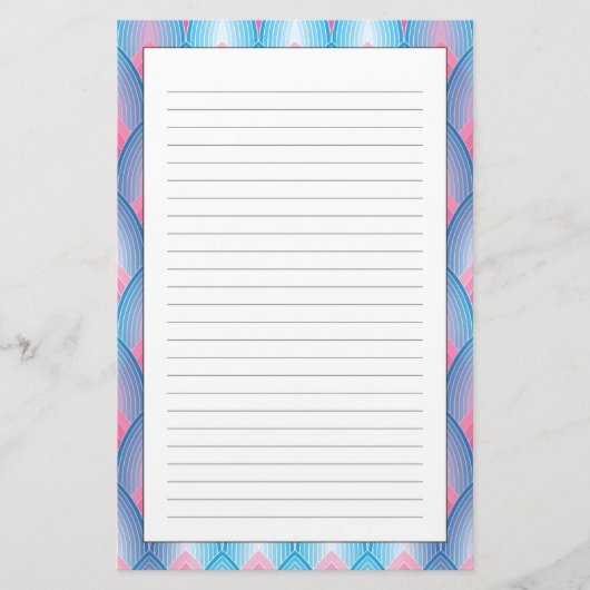 Papeterie Motif Pétal turquoise Et Rose (Devant)