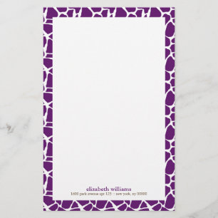 Papeterie Motif pourpre foncé de girafe