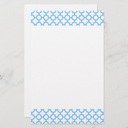 Papeterie Motif Quatrefoil bleu (Devant / Derrière)