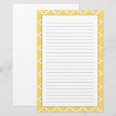 Papeterie Motif Quatrefoil jaune (Devant / Derrière)