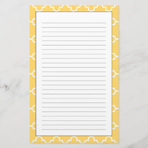 Papeterie Motif Quatrefoil jaune