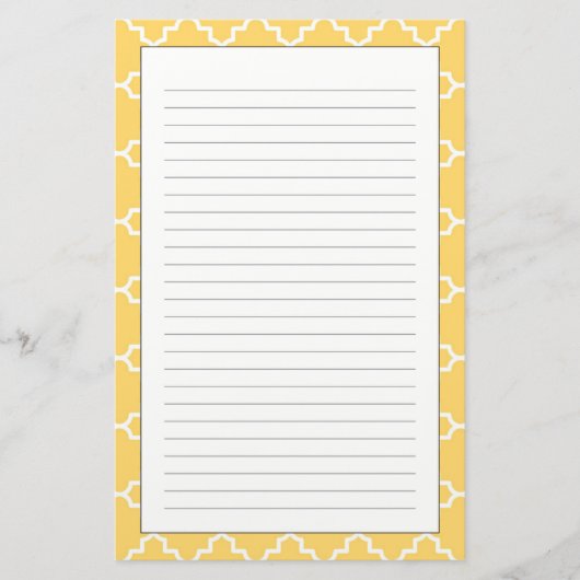Papeterie Motif Quatrefoil jaune (Devant)