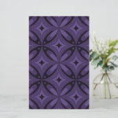 Papeterie Motif Rétro de Couleur Violet Foncé (Debout devant)