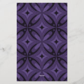 Papeterie Motif Rétro de Couleur Violet Foncé (Dos)