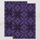 Papeterie Motif Rétro de Couleur Violet Foncé (Devant / Derrière)