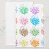 Papeterie Motif rose coloré (Devant / Derrière)