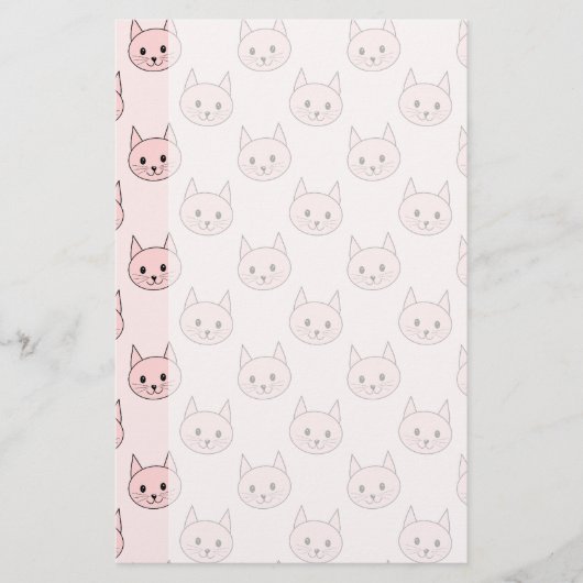 Papeterie Motif rose mignon de chat (Devant)