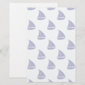 Papeterie Motif Royal Blue Sailboat (Devant / Derrière)