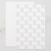 Papeterie Motif Ruban Blanc (Devant / Derrière)