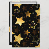 Papeterie Motif sans couture avec étoiles d'or (Devant / Derrière)