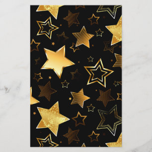 Papeterie Motif sans couture avec étoiles d'or