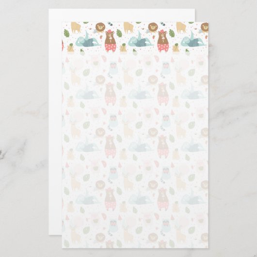 Papeterie Motif Sloth & Friends (Devant / Derrière)