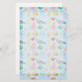 Papeterie Motif sous-marin mignon et coloré d'animaux (Devant / Derrière)