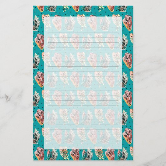 Papeterie Motif succulent de cactus graphique abstrait (Devant)